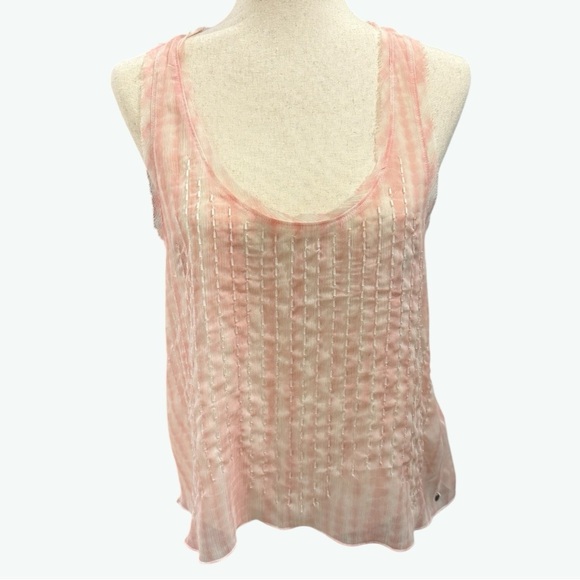 Abercrombie & Fitch Tops - ABERCROMBIE & FITCH | Vintage Pink Beaded Racerback Top Large